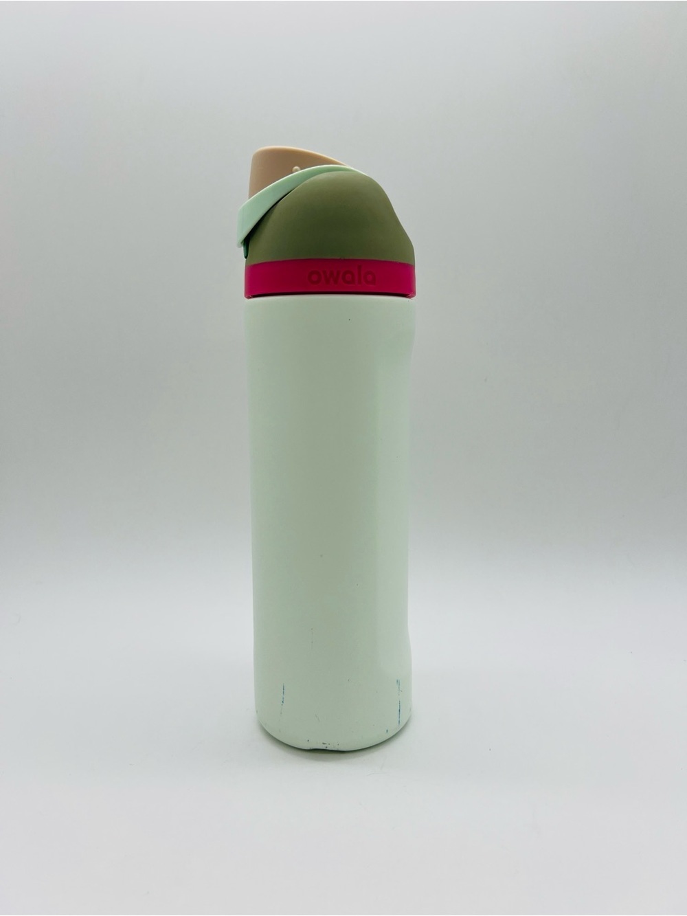 Owala Insulated Water Bottle in Mint with Olive & Pink Accents 24 Ounces